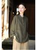 Spring/Autumn New Chinese Style Cotton Linen Women's Stand Collar Pullover Long Sleeve Shirt - Retro, Literary, and National Style Temperament.