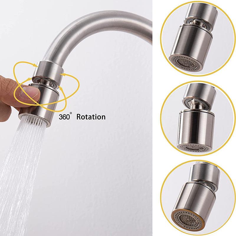Moderne Edelstahl-Küchenarmatur Wandmontage Küchenarmatur Ausziehbrause 2-Loch Spültischarmaturen Warm Kalt Wasser