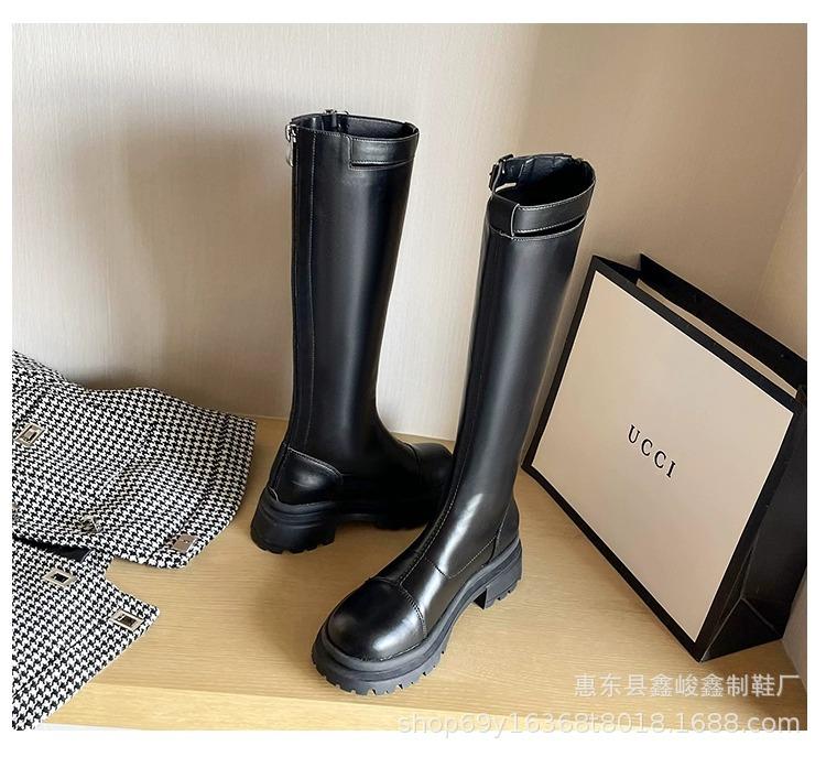 But knee boots women's 2025 autumn and winter new versatile small thin flat boots tall knight boots