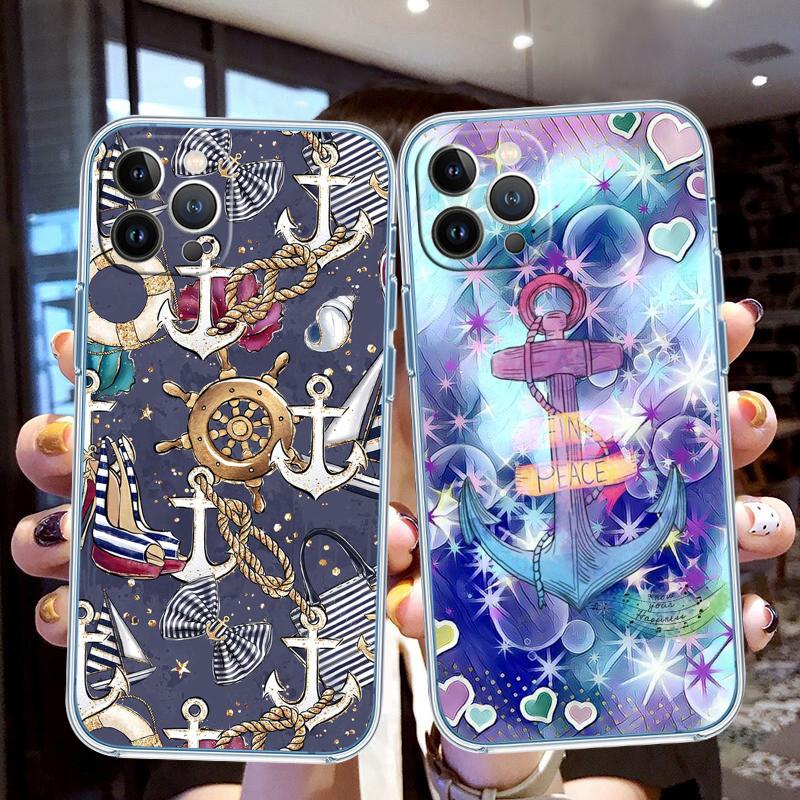 PP1 Anchor Sailor Soft Shell Transparent Phone Case for Samsung Galaxy A04 A04S A14 A23 A34 A54 M23 M33 M52 M53