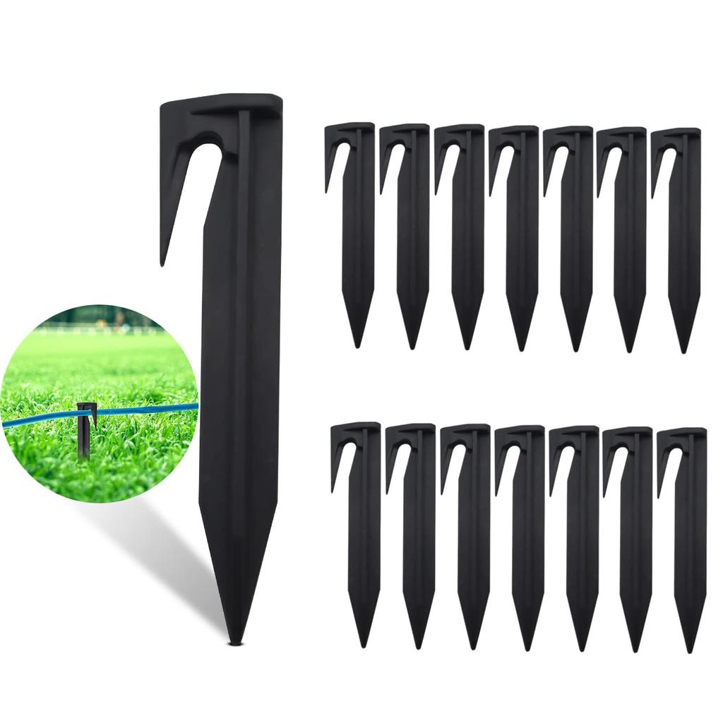 300Pcs 8.5cm Lawn Mower Ground Staples Edging Stakes Plastic Yard Garden Boundary Wire Anchor Pegs
