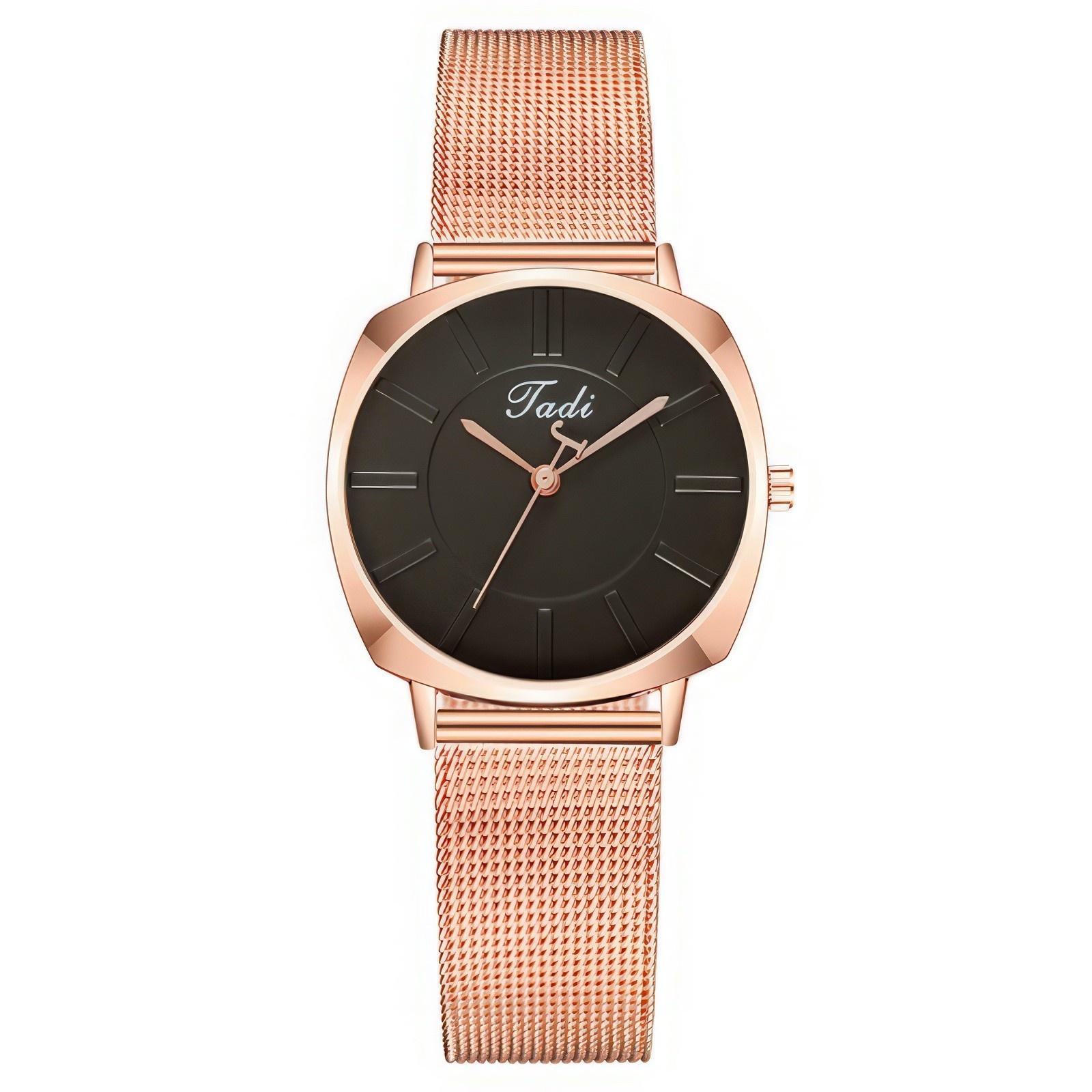 

Женские модные кожаные часы One Size чёрный