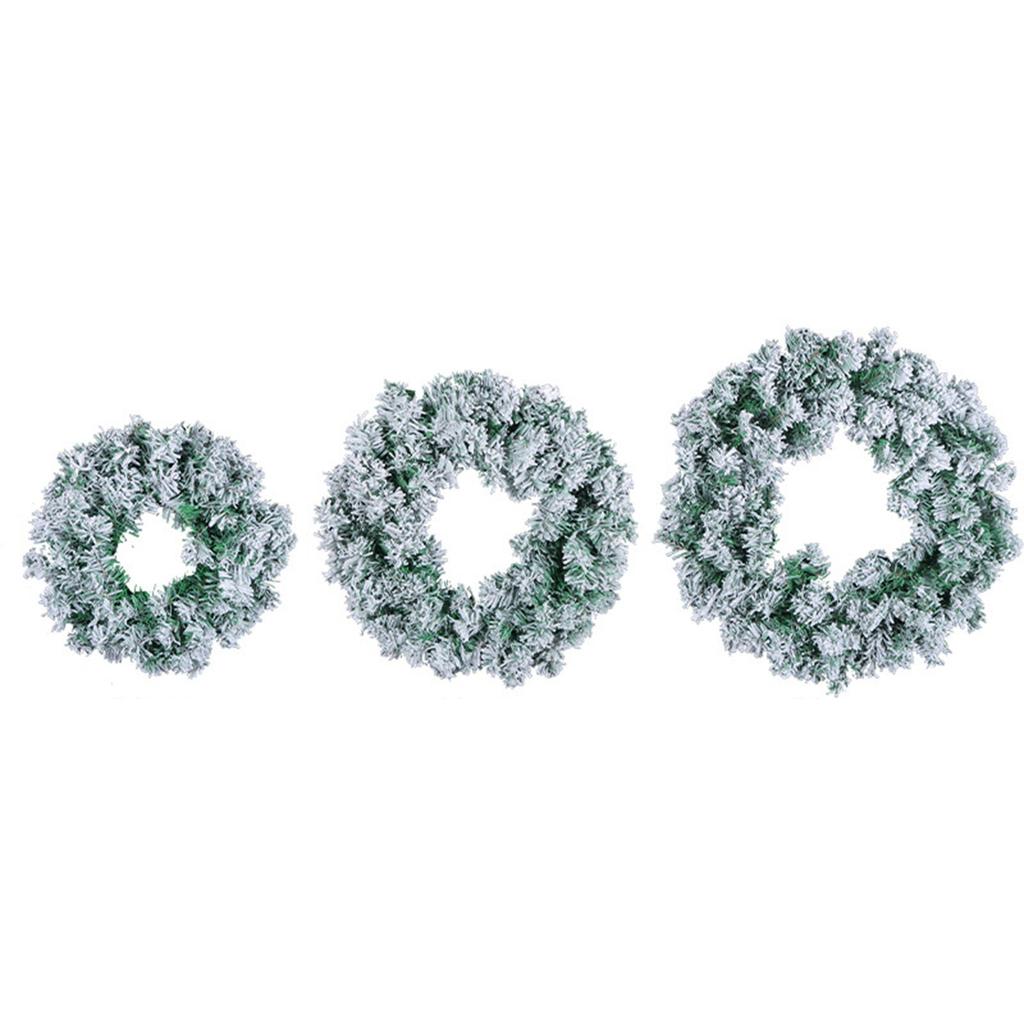 Weihnachtskranz Neuer Schneebedeckter PVC Rattanring Einkaufszentrum Fenster Weihnachtsdekoration Anhänger