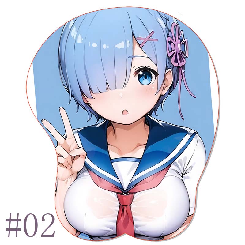 R_Rem R_Re:Zero OPPAI Mouse Pad Wrist Rest Stereo Mousepad Sexy Anime Ram Silicone Wrist Rest BULK Gaming Pad Office Mouse Mat