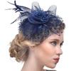 DRESHOW Fascinators Hat Flower Mesh Ribbons Feathers On a Headband and a Clip Tea Party Headwear for Girls and Women