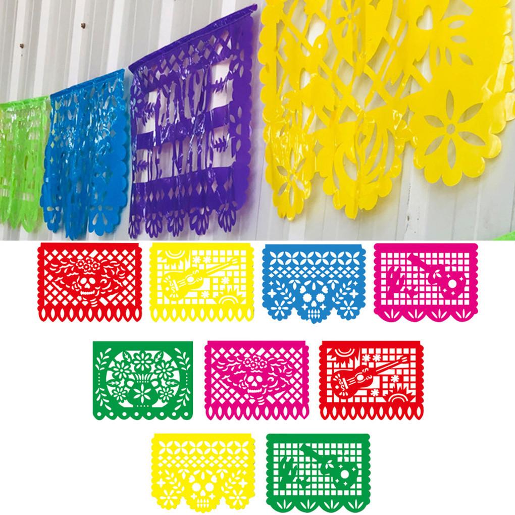 Party Banners Indoor Outdoor Party String Flags Home Plastic Streamers Hanging Ornament