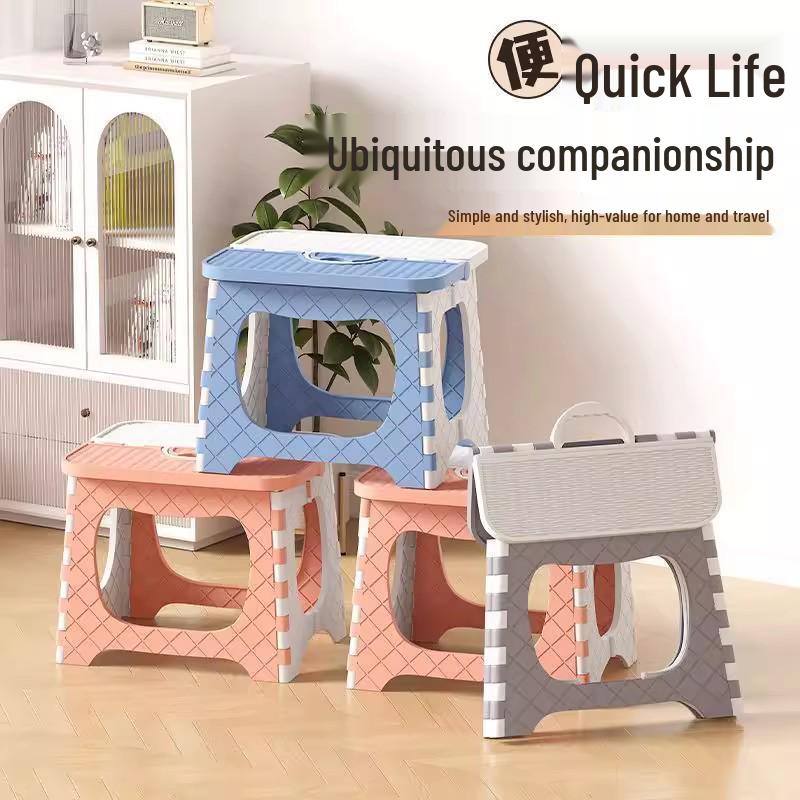 Portable Folding Stool - Compact, Lightweight, Thickened Plastic for Home, Outdoor, Picnic, and Fishing