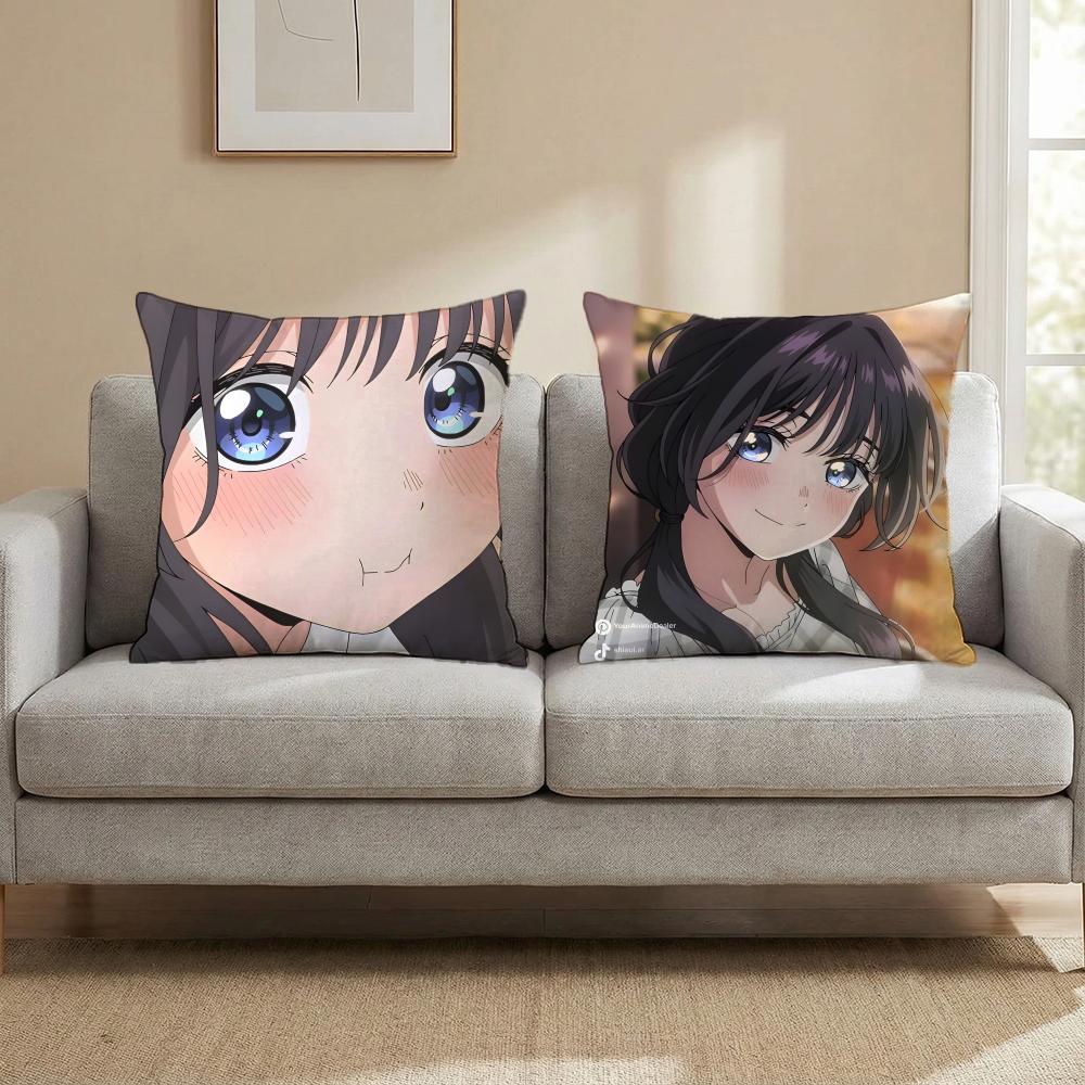 Cute K-Kaoruko W-Waguri Cushion Cover Multi-Scene Pillow Cover for Home & Car - Reversible, Soft & Durable for Daily Use