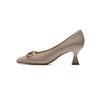 8-Square head thick heel high heels women's new professional commuting single shoes niche design sense