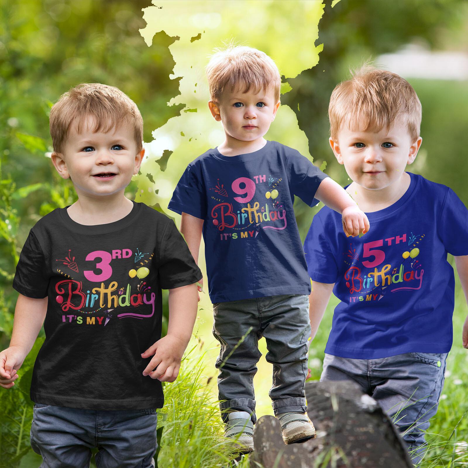 

Personalised Its My Birthday Kids T Shirt Gift Boys Girls Add Your Age 2T1A0 M