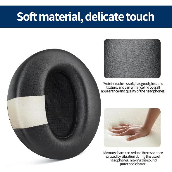 Headphones Replacement Ear Pads for Wyze Noise Cancelling Over Ear Headphones Ear Cushions Cover Repair Part (Black)