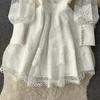 Elegant French Bellflower Lace Dress - Spring/Autumn Ruffle Princess Style