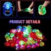 10/20/30/40/50/60pcs Glowing Rings LED Light Up Luminous Rings Party Favor Toys Flash Led Lights Glow In The Dark Party Supplies