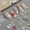 Christmas 3D nail sticker with glitter snowflake pattern winter holiday nail decoration sticker color 2PC