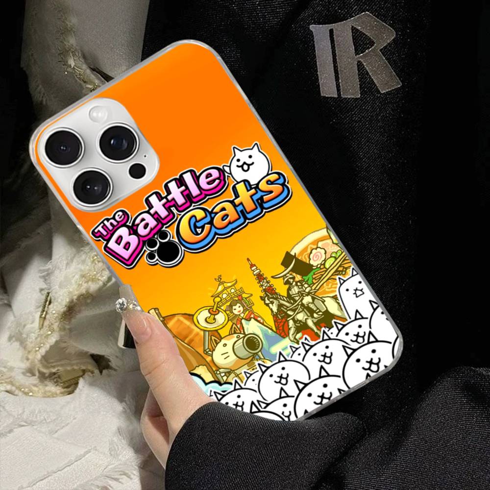 B-Battle Cats Anime Game For IPhone 17 16 15 14 Plus 13 12 11 Pro Max Phone Cover Back Satin Colorful Surface
