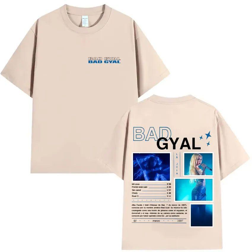 Punk Y2K Clothing Bad Gyal Album Tour Double Sided Print Graphics Tees Oversized Hip Hop T Shirt Casual Style Comfortle Unisex