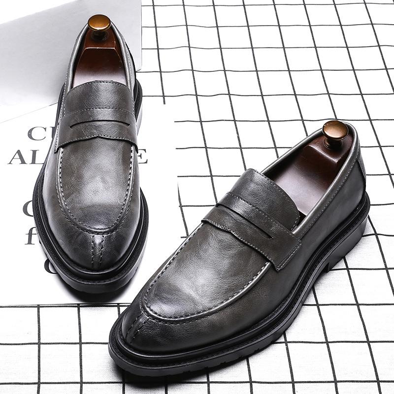 Men'S Business Dress Leather Shoes Men'S Shoes British Foot Shoes One Piece 9715-G