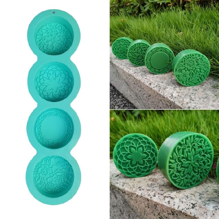 Flower Pattern Silicone Candle Molds for Handmade Candle Soap Making 4 Cavities Chocolate Fondant Molds