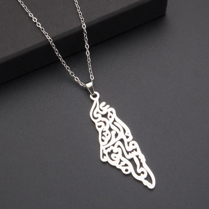 Collar con colgante de mapa de acero inoxidable, titanio y epoxi