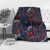 Dark Floral Print Fleece Blanket Soft Warm Throw Blanket For Sofa Bed Decorative Gift