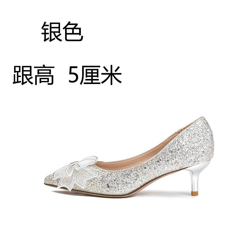 

Преміальний сенс головна весільна сукня весільне взуття весна та літо жіноче нове весільне взуття кришталеві весільні туфлі на високих підборах золоте взуття з паєтками 41