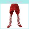 Color Solid Knitted Hat With Ear Protection Design And Tassel Decor For Daily