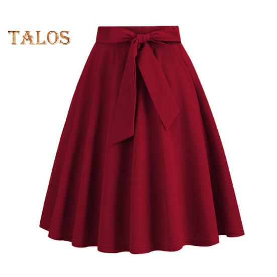 

Жіноча міні-спідниця з високою талією і шнурівкою з бантом Декор Коротка спідниця Однотонна спідниця-трапеція Скейт-спідниця для відпочинку Щоденний одяг L вина червоного кольору