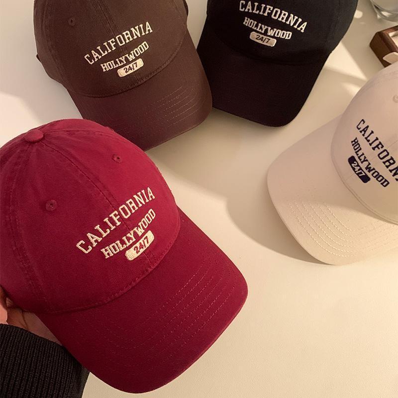 Letter California Embroidery Baseball Cap Women Wide Brim Soft Fashion Hats
