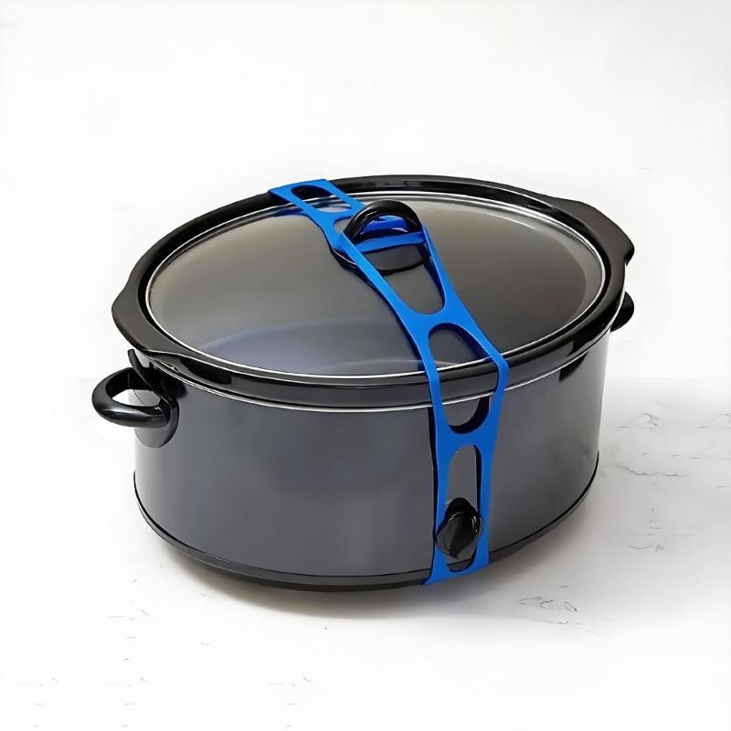 Elastic Stretchable Silicones Lid Locking Bands Nonslip Grip For Multiple Cookware Size Storage Solution Cookware Fasteners