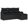 VidaXL Ensemble de Canapé de Jardin 4 Pièces avec Coussins en Rotin Poly Noir 3354322
