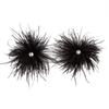 Creative Inlaied Rhinestone Stud Earrings Charm Crystal Dangle Earring Feather Earrings  Banquet