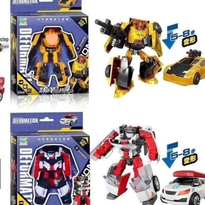 Dazzling Blue Lightning Mecha Transforming Robot Car Toy for Boys