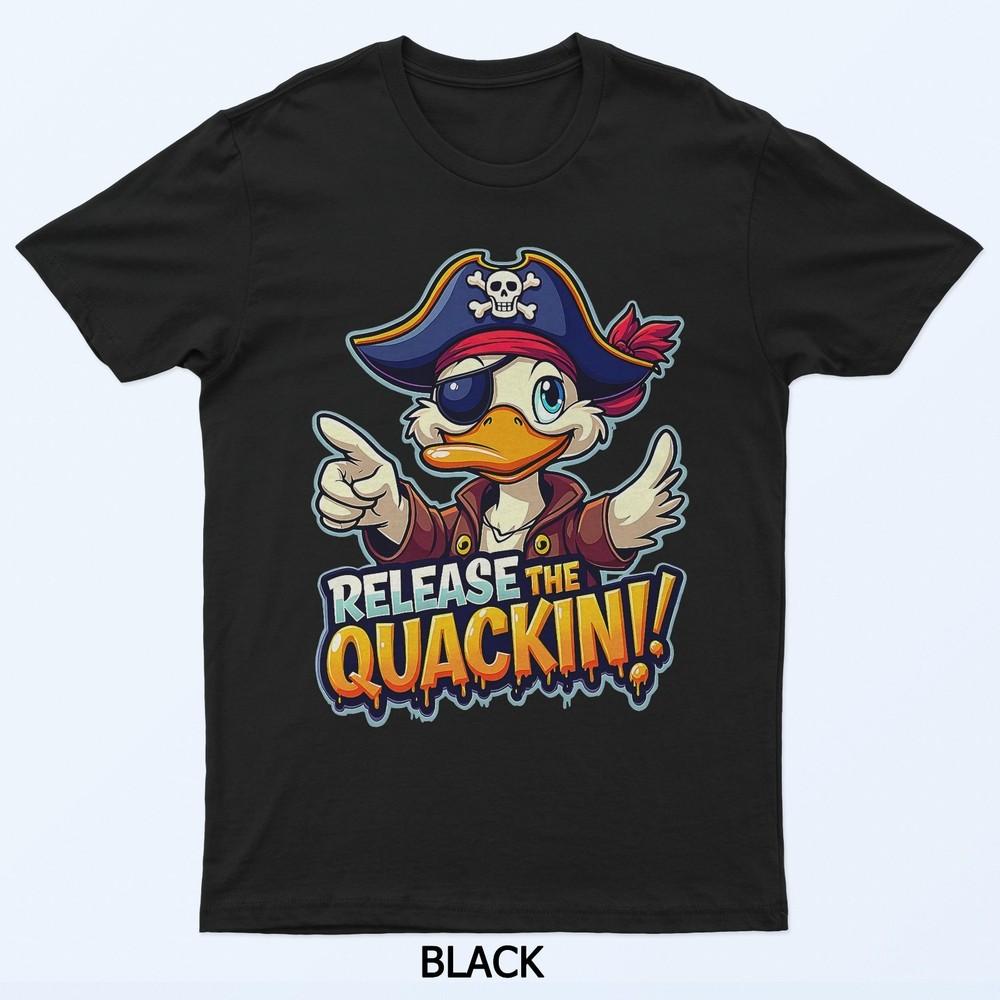 

Funny Release Quackin Rubber Ducky Kraken Parody Pirate T-Shirt S