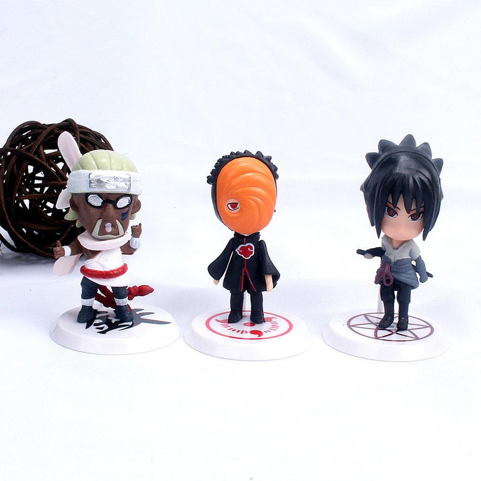 6-12pcs/set Anime Figure Naruto Shippuden Hinata Sasuke Itachi Kakashi Gaara Action Figure Q Version PVC Figures Toys Gift