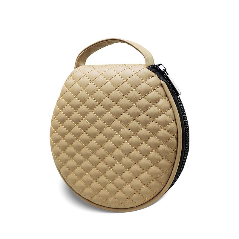 

Премиальная сумка для CD из овчины из искусственной ПУ кожи, портативный органайзер для хранения дисков в автомобиле бежевый