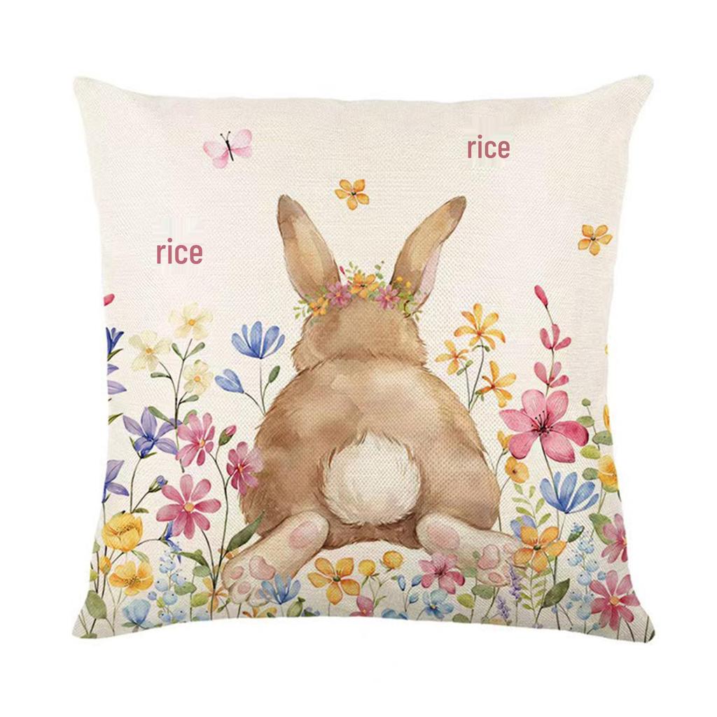 European and American Easter Egg Rabbit Plush Pillow & Chair Cushion Cover