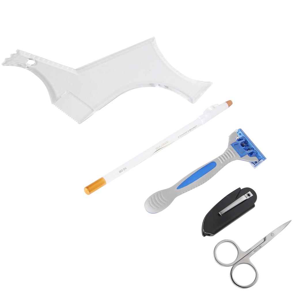 Beard Shaping Tool Set Beard Shaping Template Folding Comb Scissors Beard Grooming Set