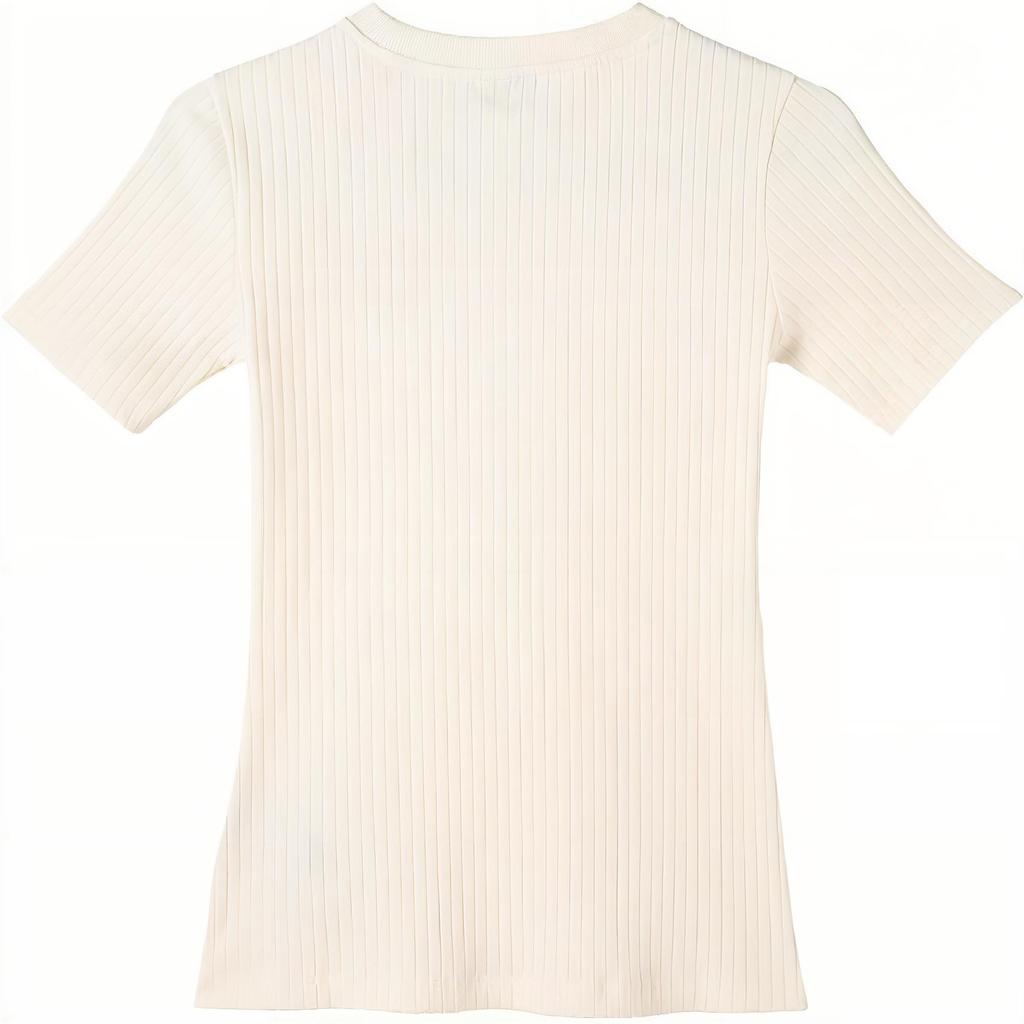 Puma Casual Quick-Dry Slim Fit Crew Neck Ribbed Comfortable Short Sleeve T-Shirt Women Tops Natural 631011-99