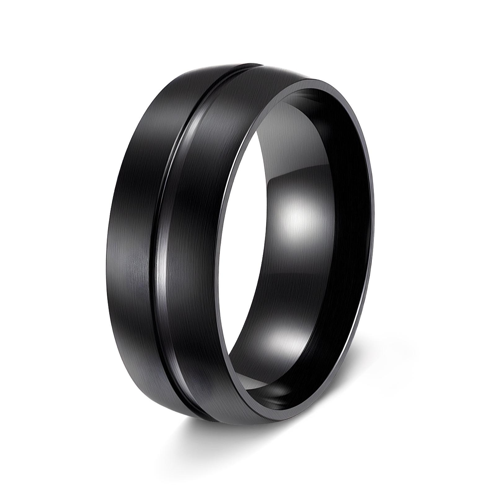 European Drip Oil Stainless Steel Ring - Simple, Cool, Versatile, Trendy Couple Style Size 7