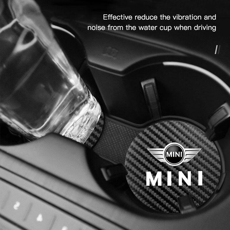 2 Pièces Sous-verre en Cuir Anti-bruit Coussinet pour Tasse à Eau Pour BMW MINI WORKS One Cooper JCW R60 R59 R58 R57 R56 R55 R53 R52 F55 F56