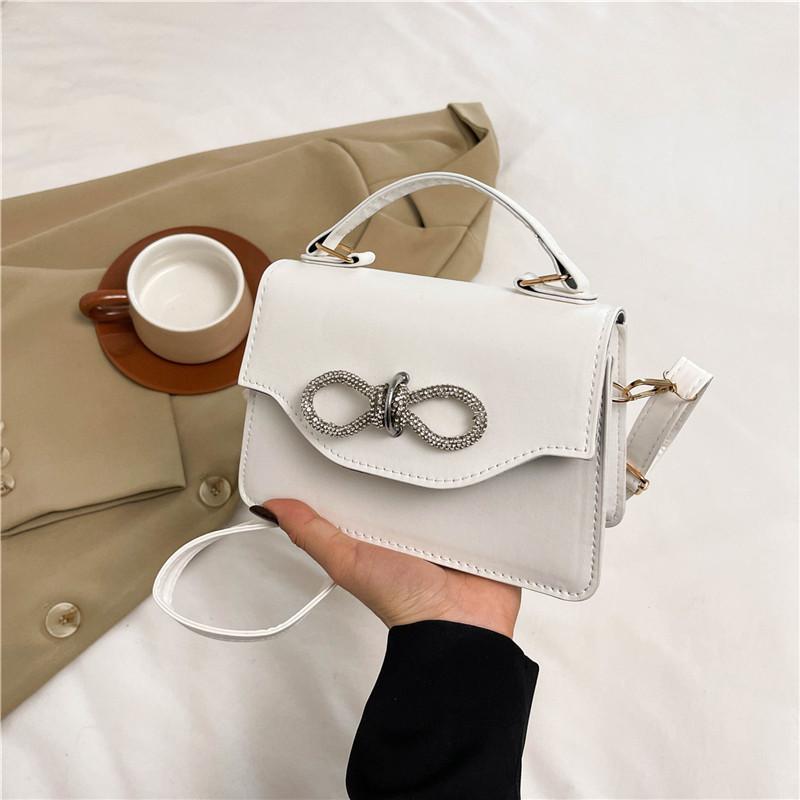 Chic Fashionable Minimalist Handbag Elegant Pu Small Square Bag For Women белый