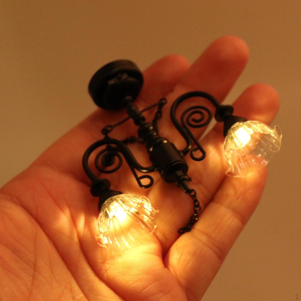 1/12 Mini Pendel Taklys Ornament Samlinger Miniatyr Møbelrom