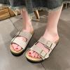 Fashion Slippers For Women Cork Footbed Beach Sandals Outdoor Suede Clogs Sandals With Adjustable Buckle Men Sandals