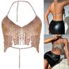 Rhinestones Body Chain Bra Sexy Bikini Body Chain Fashion Body Chain Jewelry Accessories Adjustable for Party-Beaches  XS Gold