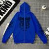 Męska bluza z kapturem na zamek Luźny krój Y2K Dark Academia Streetwear Oversize Pulower Casualowa kurtka