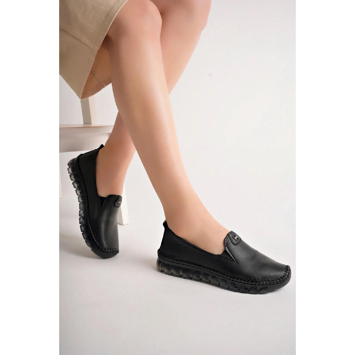 

Genuine Leather Black Women Leather Ballet Dp75-0700 36 чорний