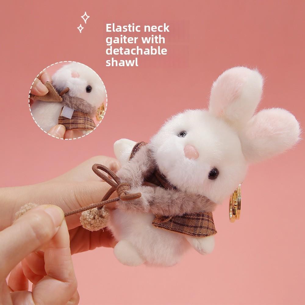 Cute Rabbit Plush Toy Keyring With Pp Cotton Filling For Backpack Accessories And Gifts