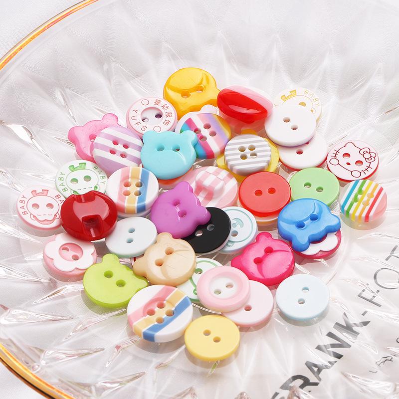 Colorful Plastic Buttons for Baby & Children's Shirts, DIY Crafting - Two & Four Holes