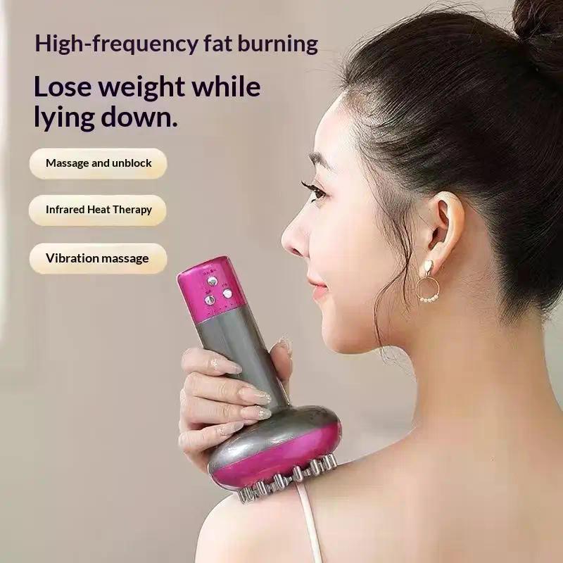 Handheld Electric Lymphatic Drainage Machine Meridian Body Abdominal Massage Brush With Adjustable Guasha Hot Compress
