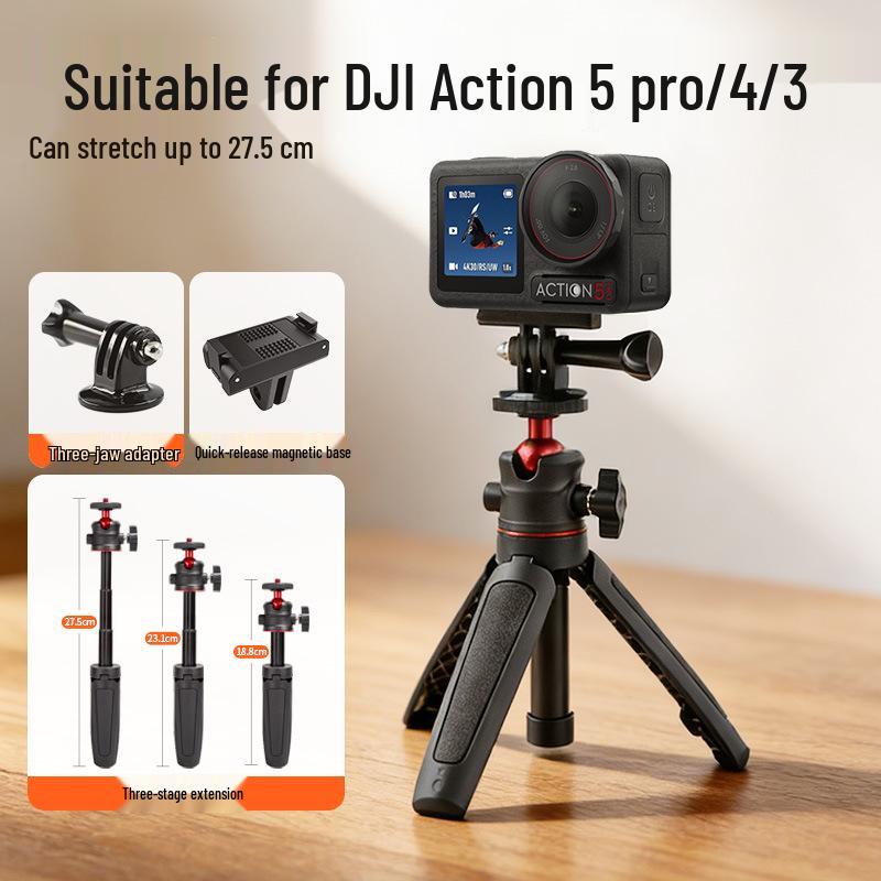 

Compatible Telescopic Selfie Stick Tripod for DJI Action 5/4/3 Sports Cameras